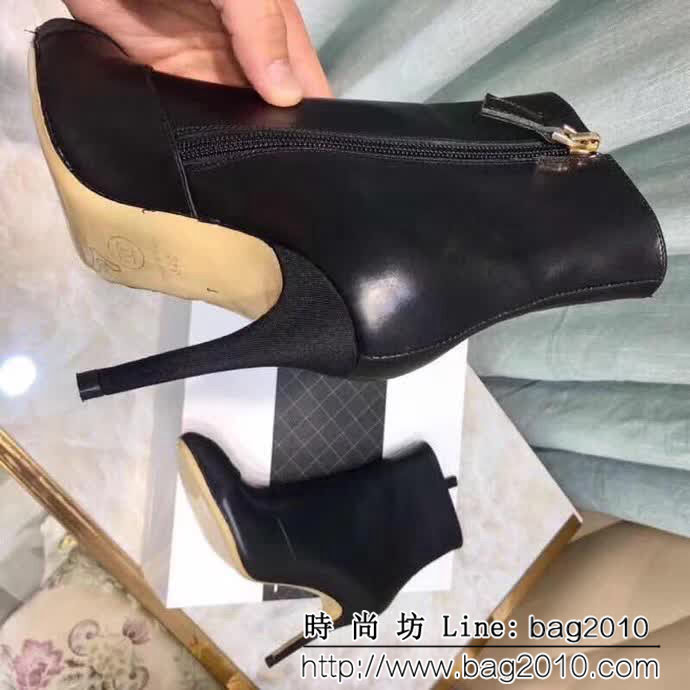 CHANEL香奈兒 官網同步 2018秋冬走秀C家 綿羊皮 高跟短靴 QZS2034